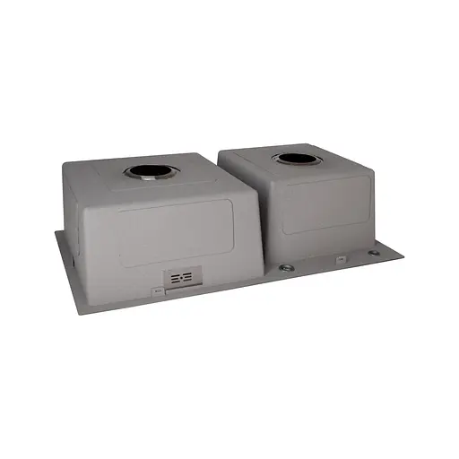 Кухонна мийка з двома чашами інтегрована Lidz Handmade H7843 (LDH7843BPVD45586) Brushed Black PVD 3,0/1,0 мм, Чорний - фото 5