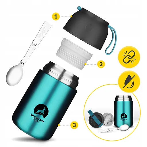 Термос для еды Mountain Goat 0.72 л с ложкой Blue (P-5905973406963) - фото 4