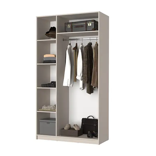 Шафа 3-дверна з антресоллю MebelStar Оскар ДСП BL-B, стандарт 120x52x260 см Аляска білий (MBS-4872) - фото 2