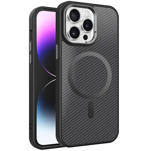 Чехол Epik TPU+PC Carbon Mirage with MagSafe для Apple iPhone 15 Pro Max 6.7 Black