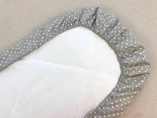 Простынь хлопковая Moontime в коляску "Горошек белый" - фото 3