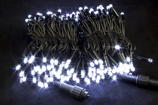 Вулична гірлянда на ялинку морозостійка Нитка з мерехтінням 20 метрів Біла 200 LED від мережі Laplandia (w.01.7B.200.F+)