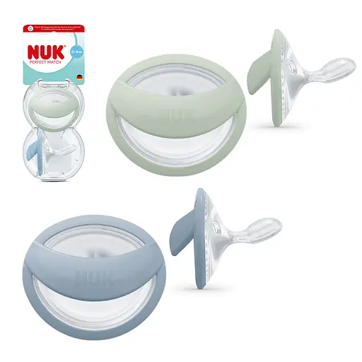 Пустушка Nuk Perfect Match силіконова розмір 1 0-6 міс. 2 шт. бзелена з блакитним (3954151) - фото 3