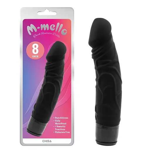 Вибратор M-mello Thick Realistic Dildo 8" 20 см черный - фото 6