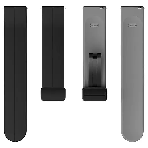 Силиконовый ремешок Classy для Smart Watch 20mm Black/Grey - фото 3