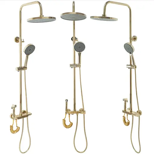 Душовя система Rea Max з термостатом та виливом gold REA-P6617, Золотий - фото 8