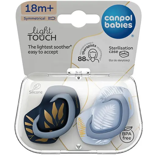 Пустышка Canpol babies Gold силиконовая симметричная 18+ мес. 2 шт. синяя с голубым (22/666_blu)