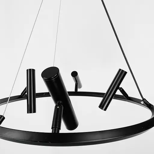 Круглая подвесная черная люстра LEEDS на 6 спотов Ø 60 см Line.F MJ 137/6 BK - фото 4