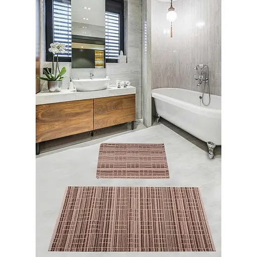 Набір килимків для ванної кімнати Diva Parca Grey Beige 60 x 100 + 50 x 60