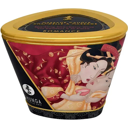Масажна свічка Shunga Massage Candle полуниця, 170 мл - фото 3