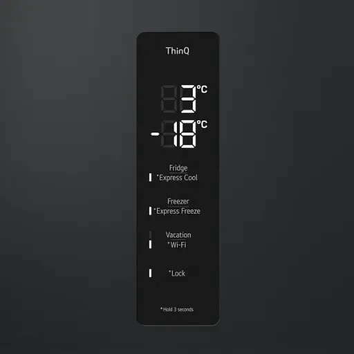 Холодильник LG с нижним морозильным отделением 203x60х68 холод.отд. 277 л мороз.отд. 110л 2дв. А++ NF инв. диспл. внеш. зона светильников Metal Fresh черный - фото 6