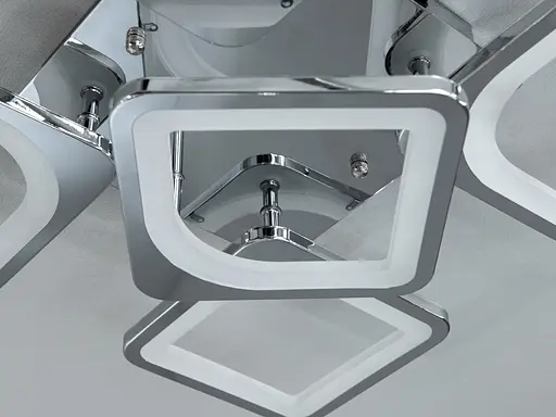 Багатофункціональна світлодіодна люстра на пульті, 70 Вт, хром - фото 4