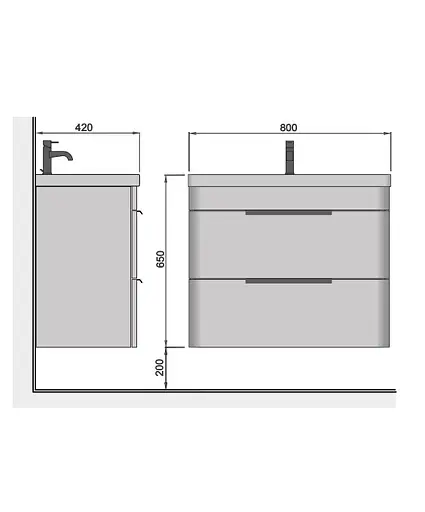 Тумба Мойдодир Iris 80-А з умивальником Fenova 80 підвісна Білий - фото 7