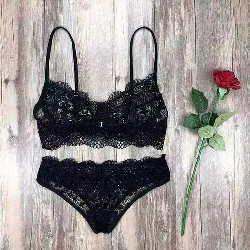 Комплект гарний мереживний чорний XS-S - фото 5