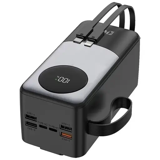 Портативное зарядное устройство для Power Bank KPG-502X 50000 mAh павербанк с дисплеем Черный/Серый - фото 2