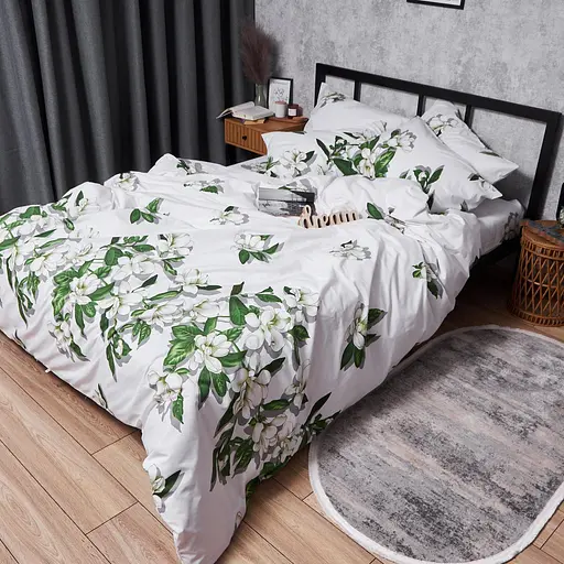 Комплект постельного белья Moon&Star Бязь Gold Люкс Wisteria White King Size 220x240 наволочки 2х40х60 - фото 6