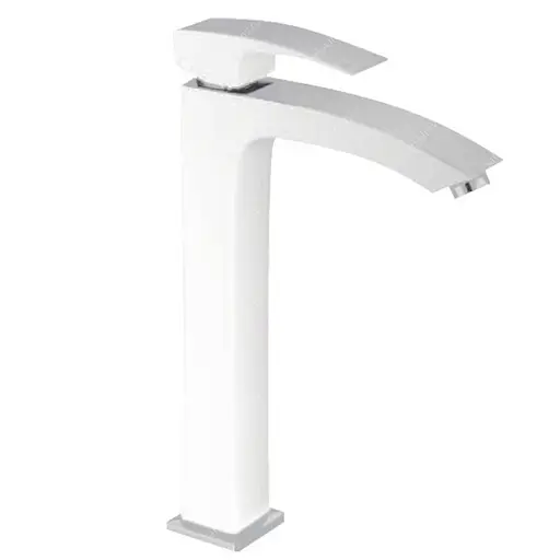 Смеситель для умывальника высокий гайка белый/хром Ø35 Gappo Jacob 1/8 G1007-18, Белый - фото 2