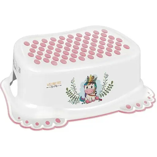Ступени детские антискользкие в ванну Tega Baby Wild&Free Unicorn white pink - фото 1
