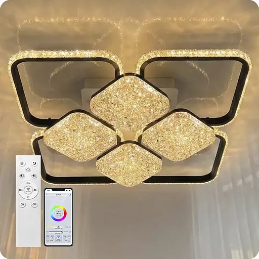 Люстра светодиодная 517 Light с пультом 192Вт Черный (02129) - фото 3