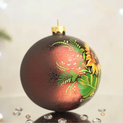 Ялинкова прикраса Санта Шоп Осінній соняшник скло (4820001154313) - фото 2