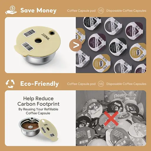 Капсула из нержавеющей стали многоразового использования для кофеварки Bosch Tassimo дозировка 60 мл - фото 8