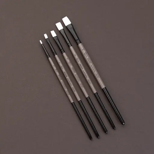 Пензель синтетика плоска MOON 1203F №0 коротка ручка Rosa - фото 4