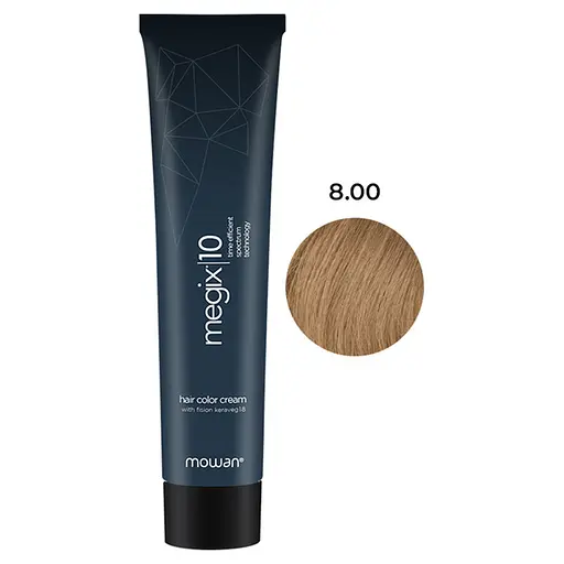 Краска для волос с низким содержанием аммиака Megix10 Mowan 8.00 интенсивный светлый блонд 100 мл - фото 1