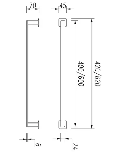 Тримач для рушника Omnires Nelson black mat NL80214BL Чорний матовий - фото 2
