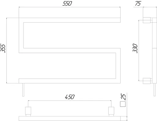 Електрична рушникосушарка Kosser Зета 350x550 EL тайм. білий ЗЗ01ELW, Білий матовий, Ліве - фото 5