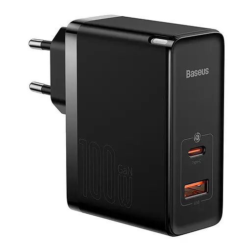 Блок питания сетевой адаптер Baseus GaN5 Pro Fast Charger 100 W (CCGP090201) черный - фото 1