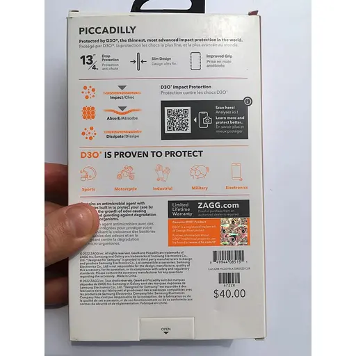 Протиударний чохол Gear4 Piccadilly D3O для Samsung Galaxy S23 (6.1") Black (702010955) - фото 3
