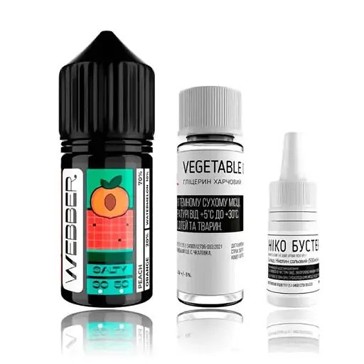 Набор компонентов для самозамеса солевой заправки WEBBER Orange Peach 30 мл 0-50 мг Апельсин, персик, арбуз (12019)