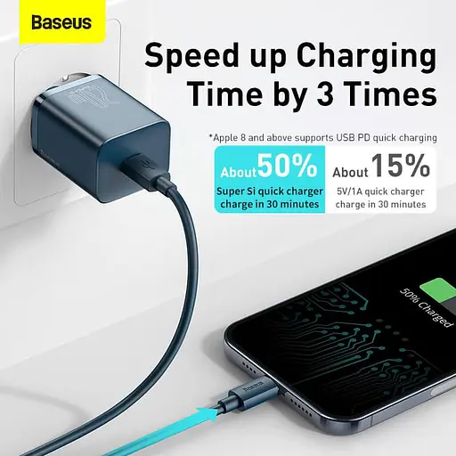 Зарядное устройство Baseus Type-C to Lightning cable Super Si Quick Charger Set - фото 2
