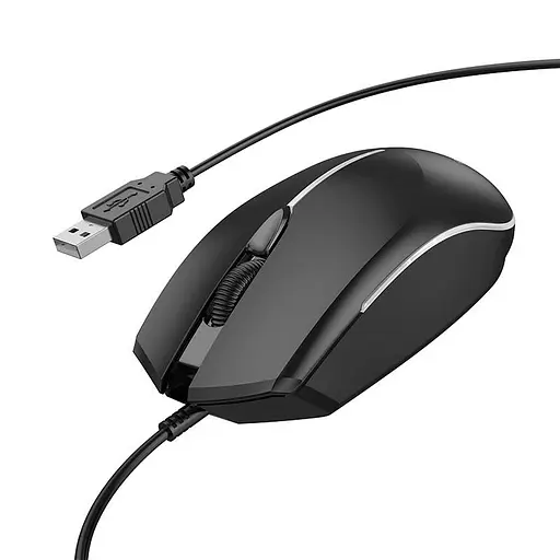 Мишка Borofone BG10 Soaring game luminous wired mouse 1000dpi з підсвіткою чорна - фото 2