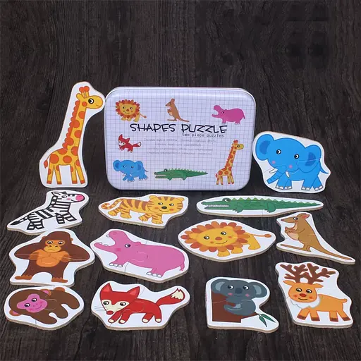 Пазлы деревянные, от 25 деталей, металлический пенал, MD2335 (в ассортименте) - фото 6