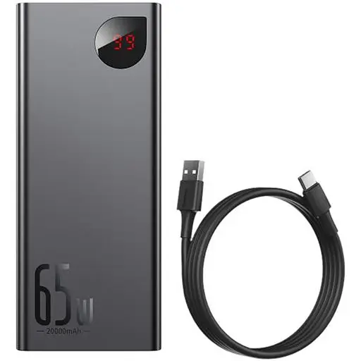 Портативний ЗП Baseus Adaman Metal Digital Display QC 65W 20000 mAh (PPIMDA-D) Black - фото 5