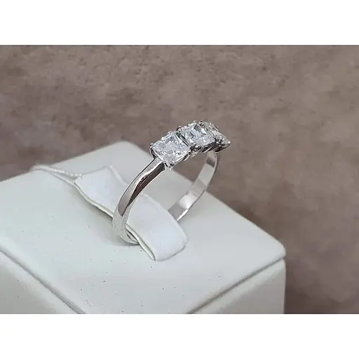 Серебряное кольцо Агни Трио с фианитами. 1391/1Р-CZ - фото 4