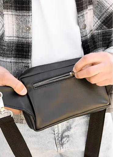 Мужская сумка бананка Sambag HARVI черная 24 × 16 × 6 см (88213101m) - фото 5