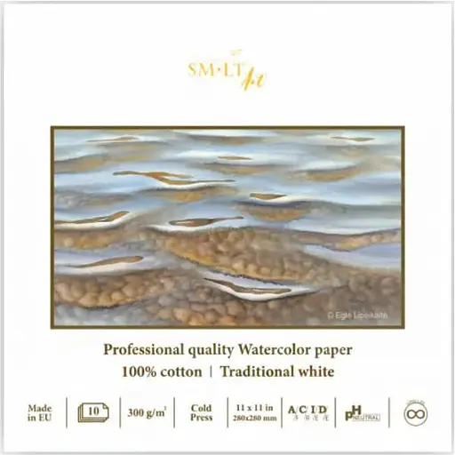 Склейка для акварели PRO CREATE Square (28х28 см) 300г/м2 10л белая бумага SM-LT Art