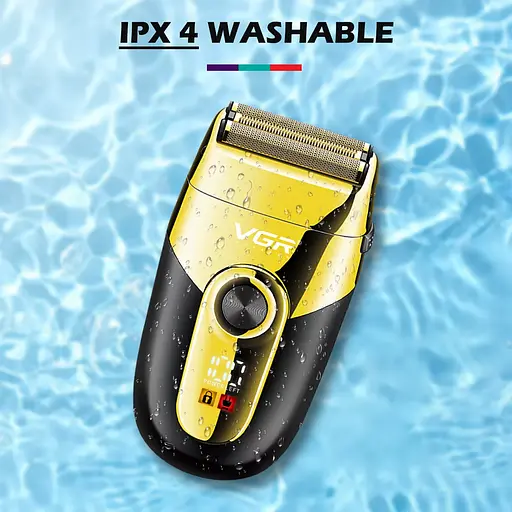 Електробритва Шейвер VGR V-383 IPX4 з подвійним лезом Золотистий - фото 4