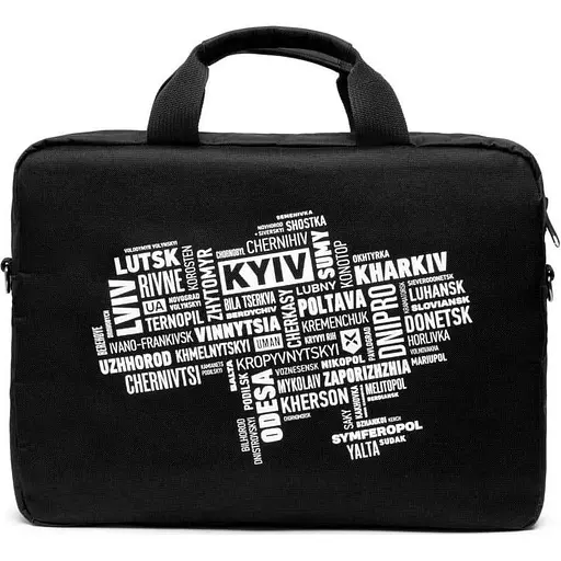 Сумка для ноутбука Vinga 14" NB1402 Black, White Print (NB1402UWBK) - фото 2
