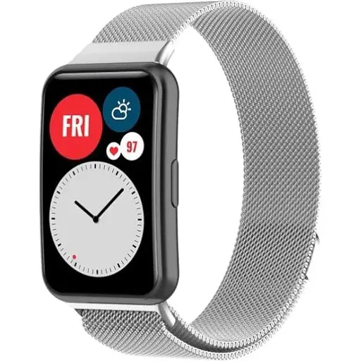 Ремешок DK для Huawei Fit / Fit SE Metal Milanese Loop Magnetic (silver)