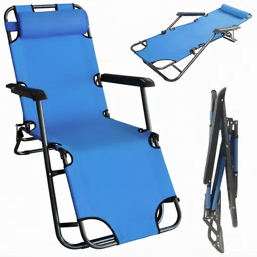 Шезлонг садовий Market Union 178х60х80 см в асортименті (1004580) - фото 1