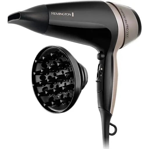 Фен Remington Thermacare Pro, 2100Вт, 3 режими, дифузор, турмалінова іоніз-я, хол. обдув, чорно-коричневий - фото 3