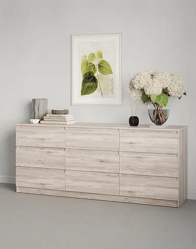 Комод у вітальню MebelStar Нео 9Ш 180x43x75,5 см Аляска сірий (MBS-1321) - фото 1