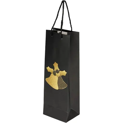 Пакет Новорічний паперовий Дзвіночки 2639 Різнокольоровий - фото 1