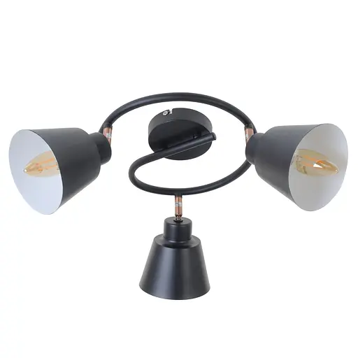 Светильник Brille настенный-потолочный спот поворотный накладной HTL-208/3G E14 BK/Cooper