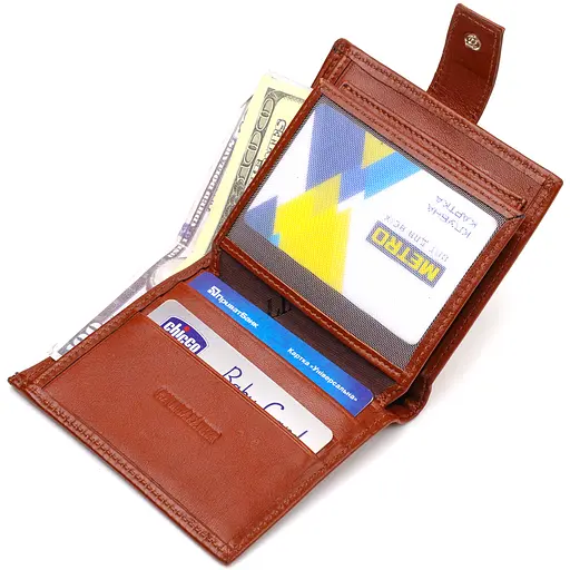 Мужской кожаный кошелек Canpellini 9.7х11х1 см acs0025713 - фото 4