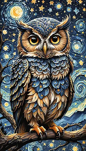 Деревянный фигурный пазл Волшебная сова, А5, Картонная коробка 35 элементов