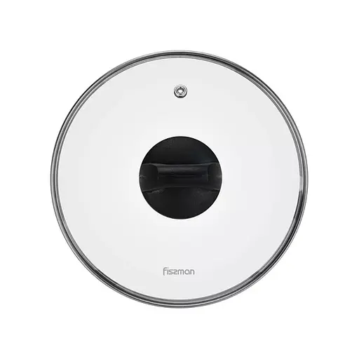Крышка Fissman со стальным ободком черный 26 см (19893)